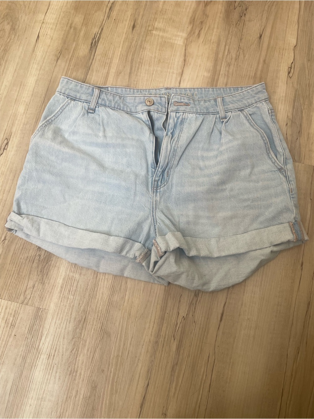 American Eagle Outfitters Light Blue Denim Roll Cuff Shorts